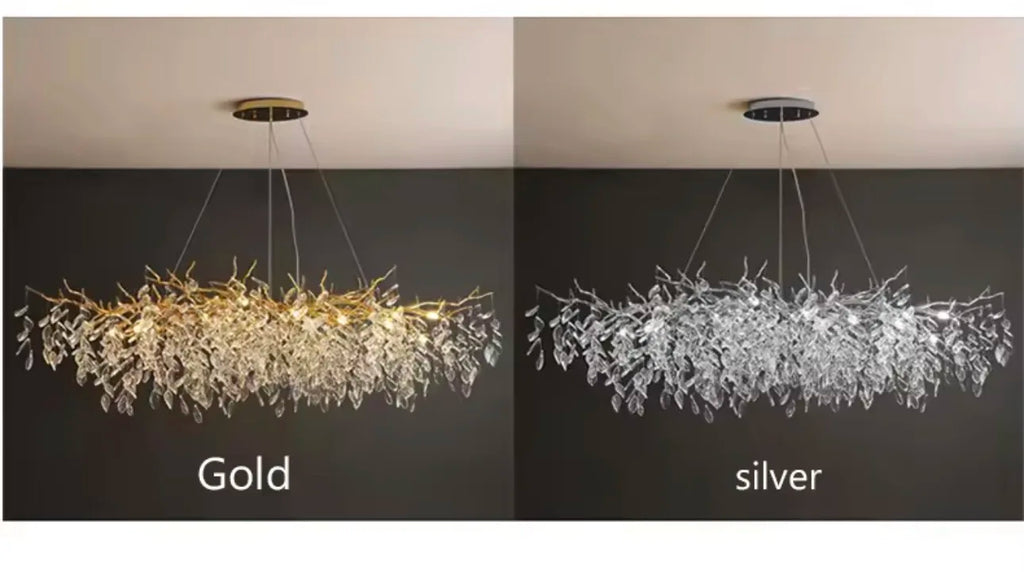 Luxury Gold Crystal LED Chandeliers Living Dining Room Bedroom Lighting Lustre Ceiling Pendant Lamps Indoor Villa Lights Fixture