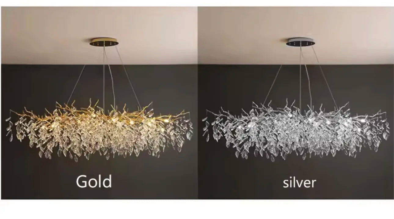 Luxury Gold Crystal LED Chandeliers Living Dining Room Bedroom Lighting Lustre Ceiling Pendant Lamps Indoor Villa Lights Fixture