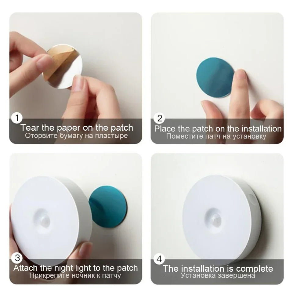 Motion Sensor LED Night Light USB Rechargeable Night Lamp For Kitchen Cabinet Wardrobe Lamp Stair...
