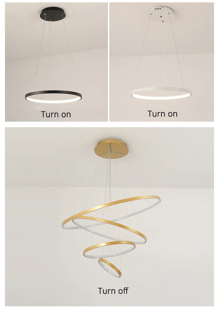 Modern led dining room chandeliers simple ringchandelier living bedroom Lights home indoorlighting decorative Pendant Lamps