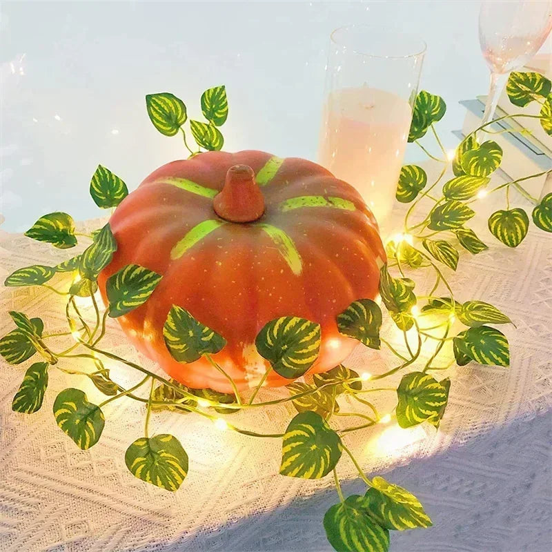 Artificial Vine Fairy Lights Flower Green Leaf String Lights Christmas Tree Garland Light for Wee...