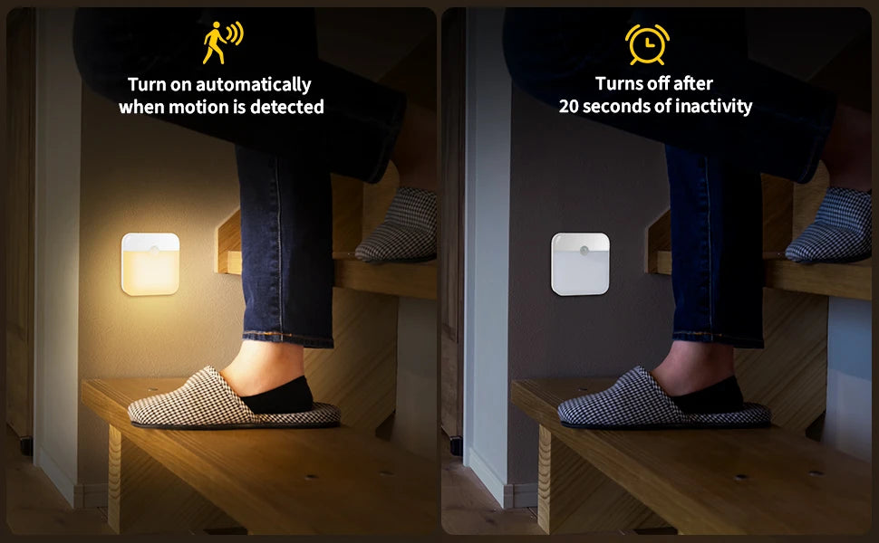 LED Induction Night Light, Wireless USB Charging Human Body Induction Wall Light Bedroom Corridor...