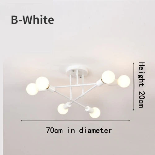 Dropshipping Modern Sputnik Chandelier Nordic Semi Flush Mount Ceiling Lamp Brushed Antique Gold Home Decor Lighting ...