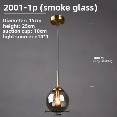 Modern Glass Hanging Lamp E27 Clear Amber Stone Chandelier Nordic Home Decor Lighting for Living Room Cord Pendant Li...