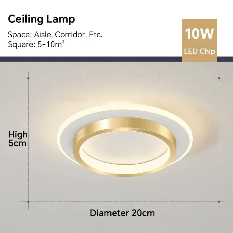 DINDALLED Modern LED Ceiling Light for Corridor Stairs Bedroom Bathroom, Round Flush Mount Chandelier Indoor Lighting...