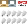USB Night Light Mini LED Night Light USB Plug Lamp Power Bank Charging USB Book Lights Round Read...