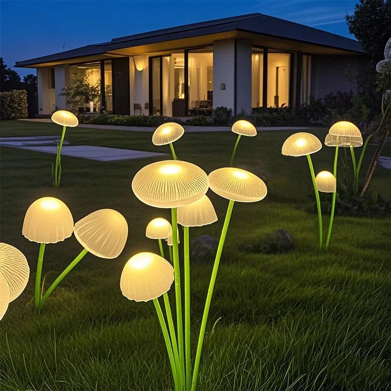 Solar Garden Lights Dual Mode LED Solar Mushroom Lights Waterproof Decor Yard Patio Pathway Jelly...