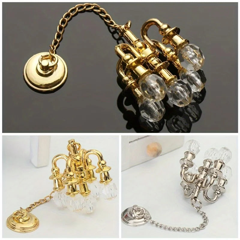 1:12 Scale Vintage Chandelier Mini Furniture Toy Playing House Miniature Dollhouse Ornament Ceiling Lamp Model Doll Accessories