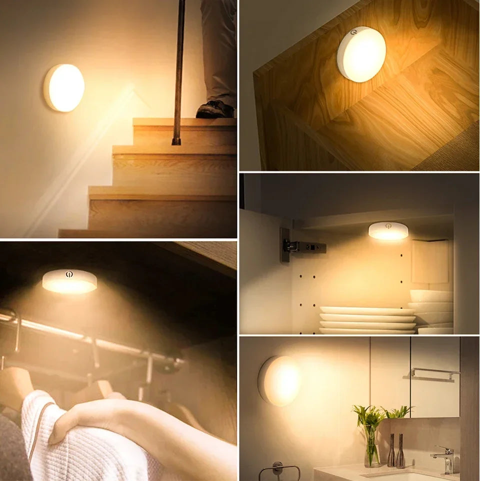 Motion Sensor LED Night Light USB Rechargeable Night Lamp For Kitchen Cabinet Wardrobe Lamp Stair...
