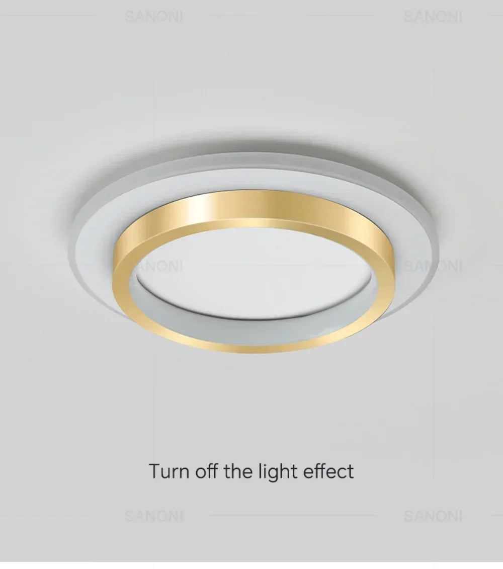 DINDALLED Modern LED Ceiling Light for Corridor Stairs Bedroom Bathroom, Round Flush Mount Chandelier Indoor Lighting Fixture,