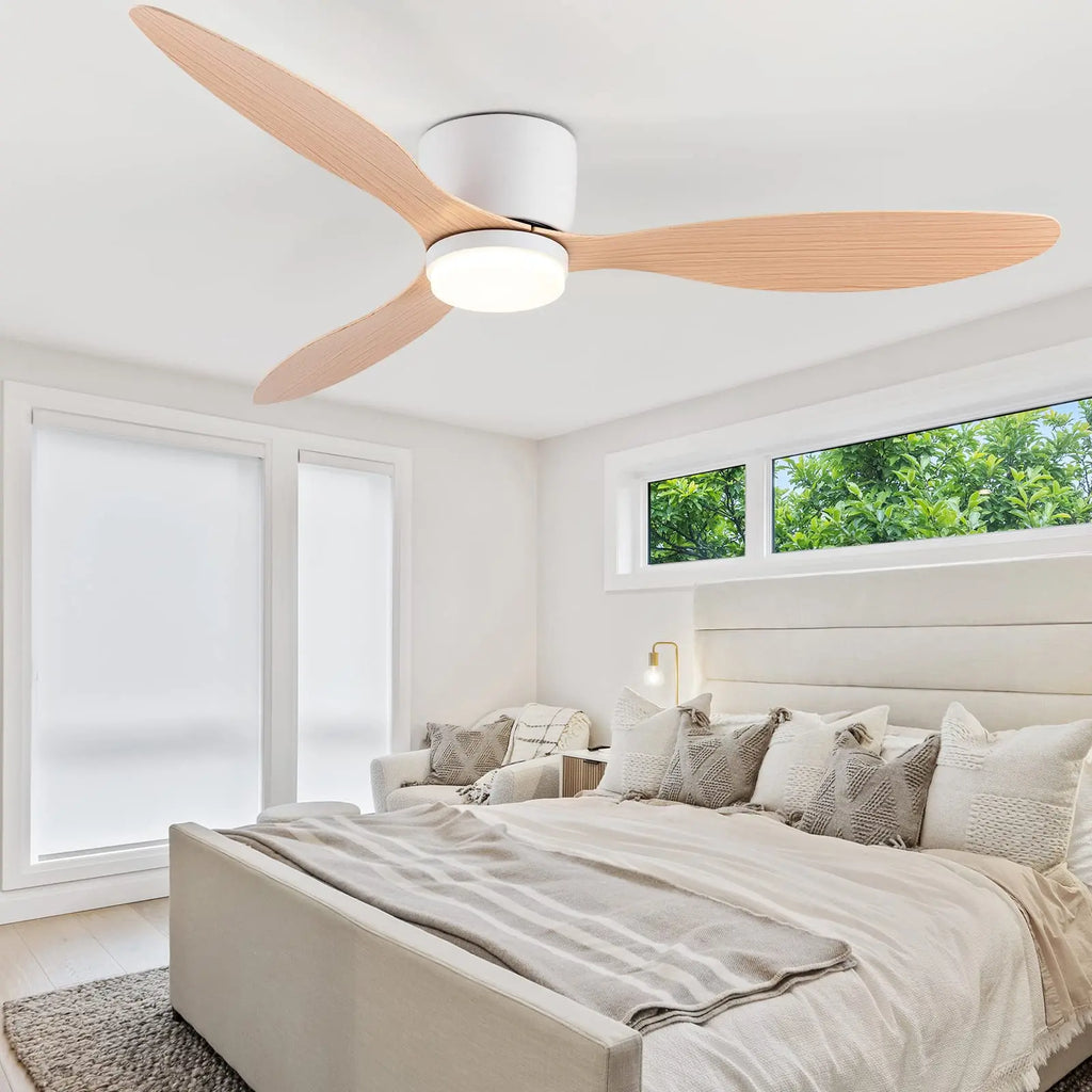 IRALAN Low Floor 52inch Ceiling Fan Modern Bedroom LED Fan Light Dining Living Room Ceiling Lamp ...