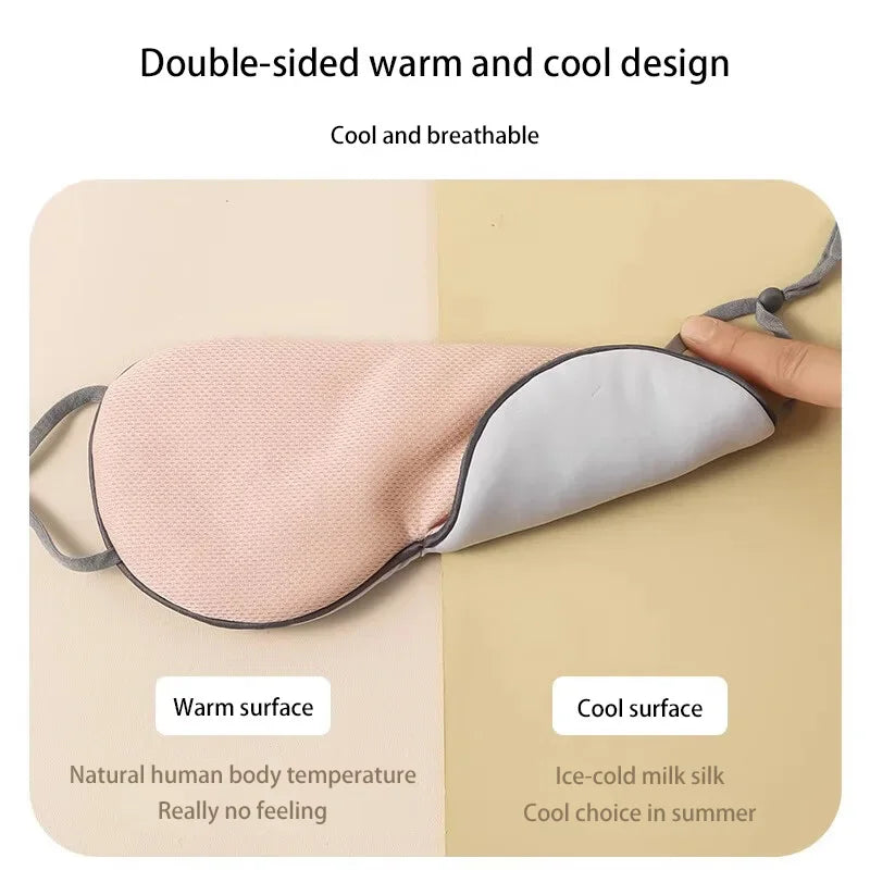 New Sleeping Eye Mask Korean Style Ice Silk Warm And Cool Dual Use Adjustable Travel Light Blocking Breathable Eye Mask 2026