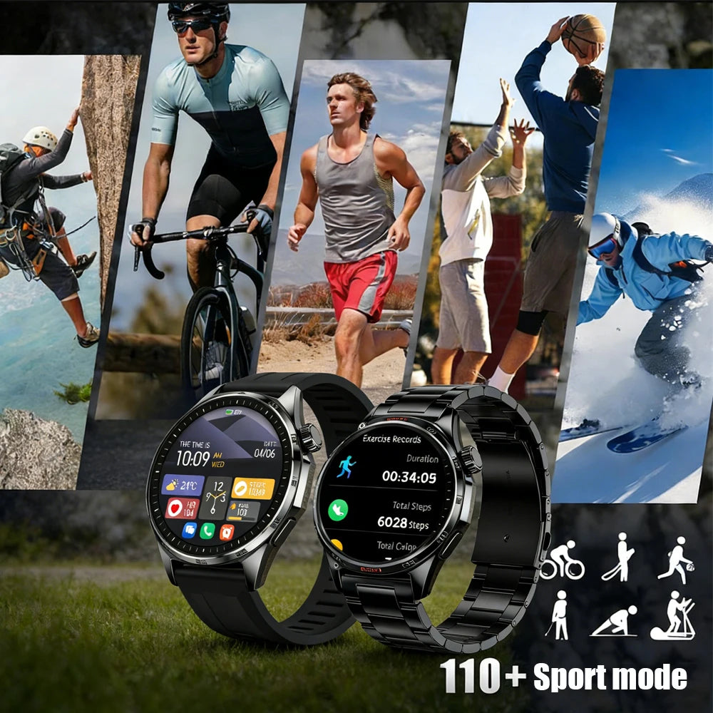 2026 New Bluetooth Call Smart Watch Men 1.53-inch AMOLED HD Screen Sports IP68 Waterproof Heart Rate Smartwatch Watch 6 Pro