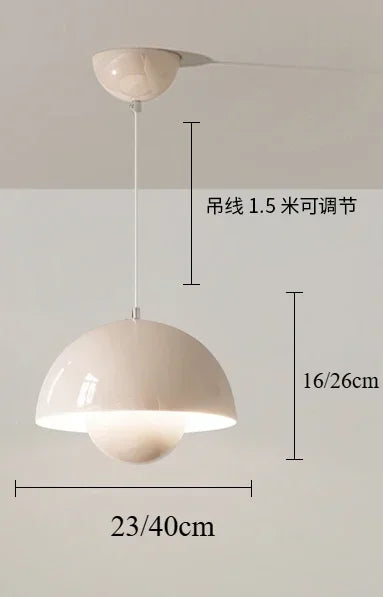 Nordic Led Color Chandelier Macaron Danish Mushroom Hanging Lights Restaurant Kitchen Pendant Lamp Home Luminaire LED...