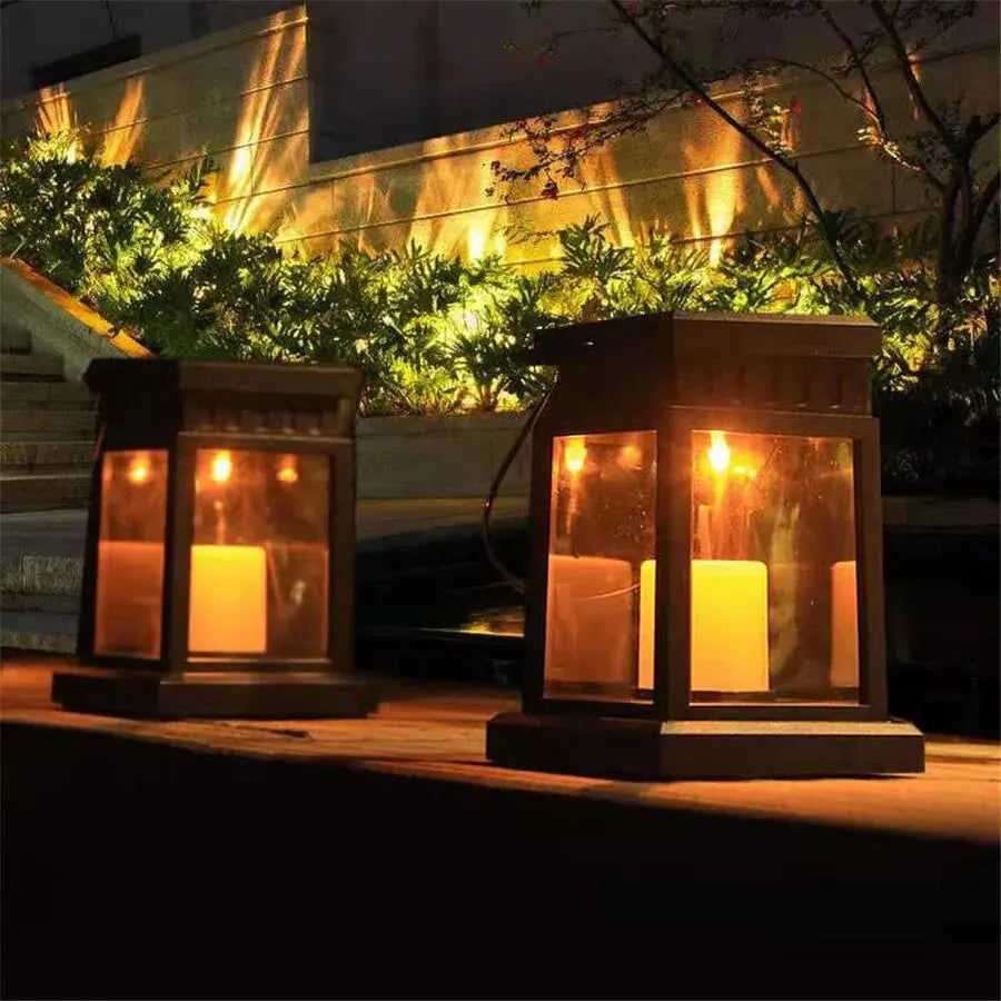 Solar Palace Lantern Outdoor Solar Lights Lawn Landscape Hanging Atmosphere Candle Lamp Floor Yard Garden Decor