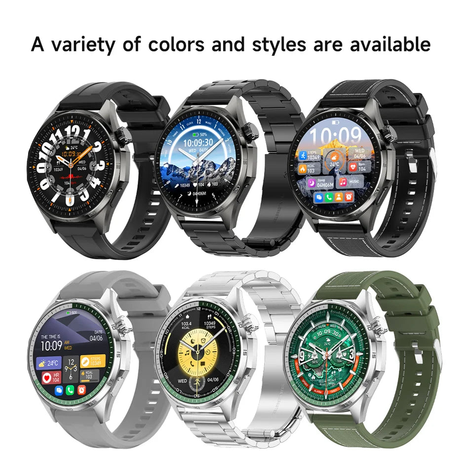 2026 New Bluetooth Call Smart Watch Men 1.53-inch AMOLED HD Screen Sports IP68 Waterproof Heart Rate Smartwatch Watch 6 Pro
