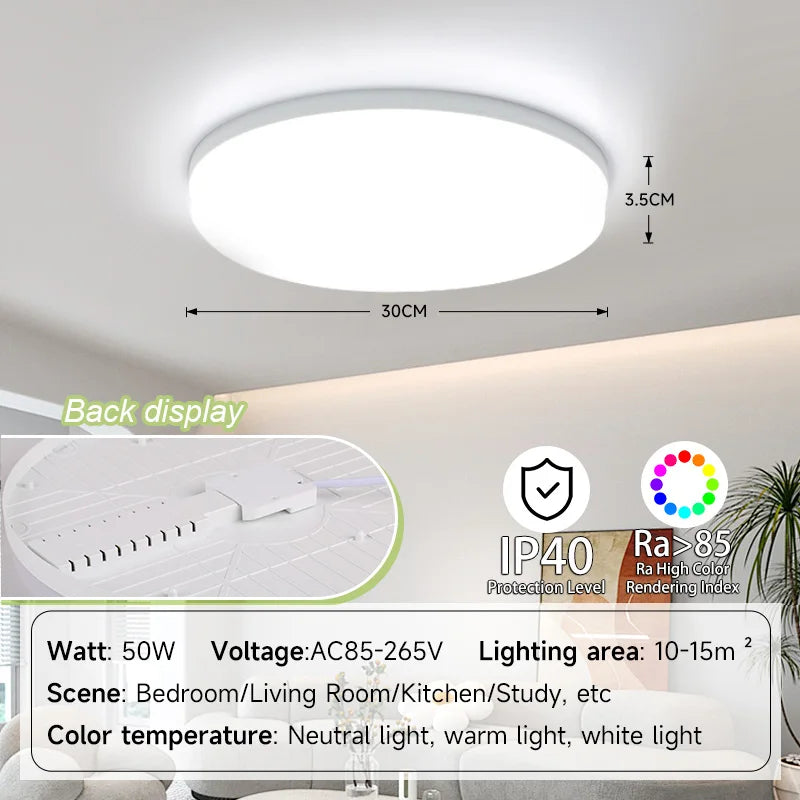 Led Ceiling Lamp Modern Ceiling Chandelier 220V Led Panel Lighting Fixture For Bedroom Kitchen Home Ultra Thin Ceilin...