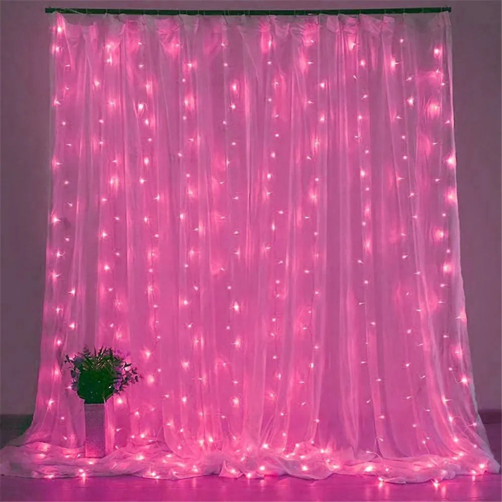Wedding Outdoor Decor 2026 Ramadan Decoration Valentine's Day LED Curtain String Light Eid Mubarak for Home Fairy Battery Power
