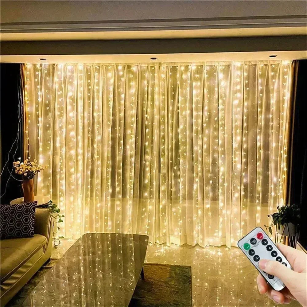 USB Curtain String LampParty Birthday Wall Decoration Garland Wedding Fairy Light 3/6M LED 8 Mode...