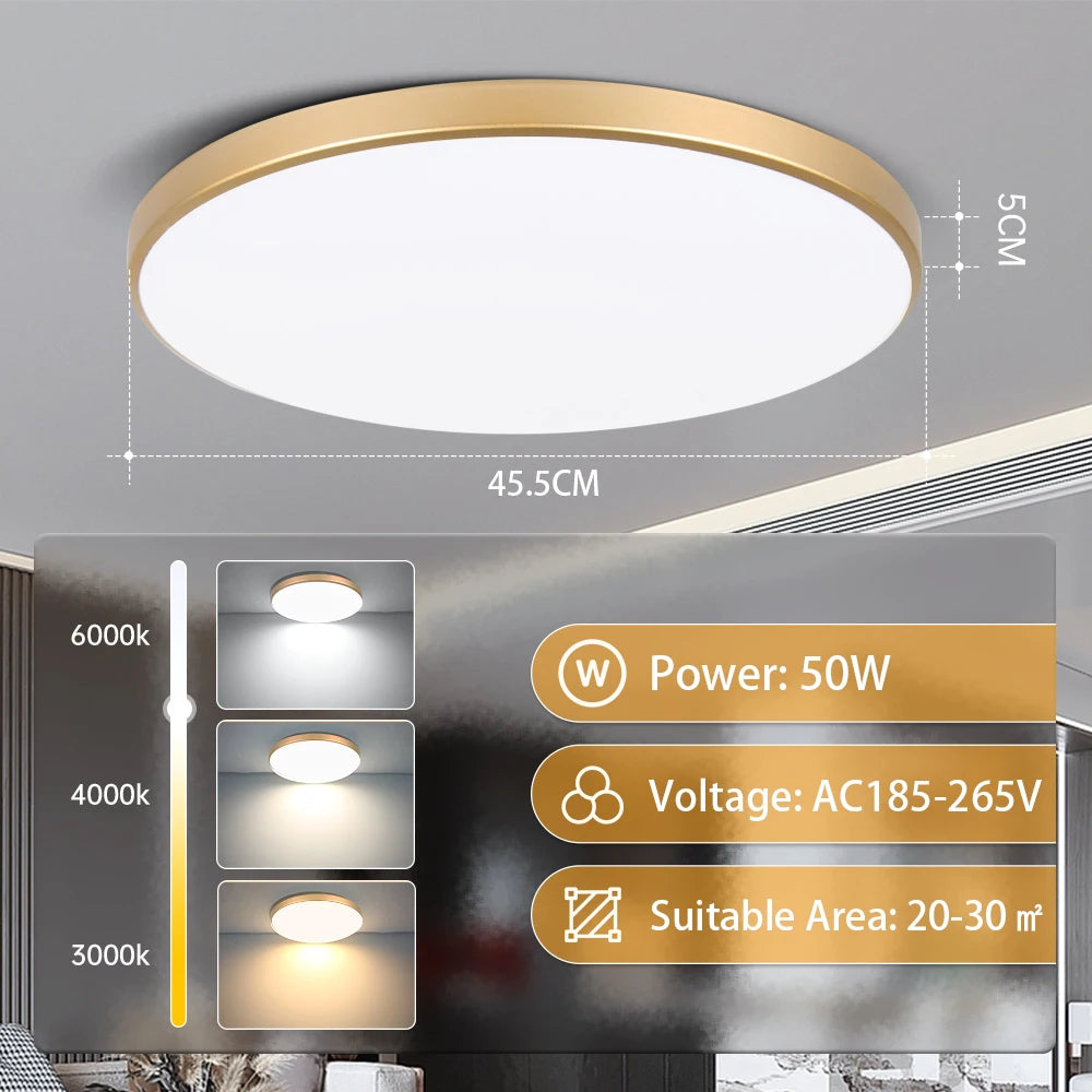 Led Ceiling Lamp Modern Ceiling Chandelier 220V Led Panel Lighting Fixture For Bedroom Kitchen Home Ultra Thin Ceilin...