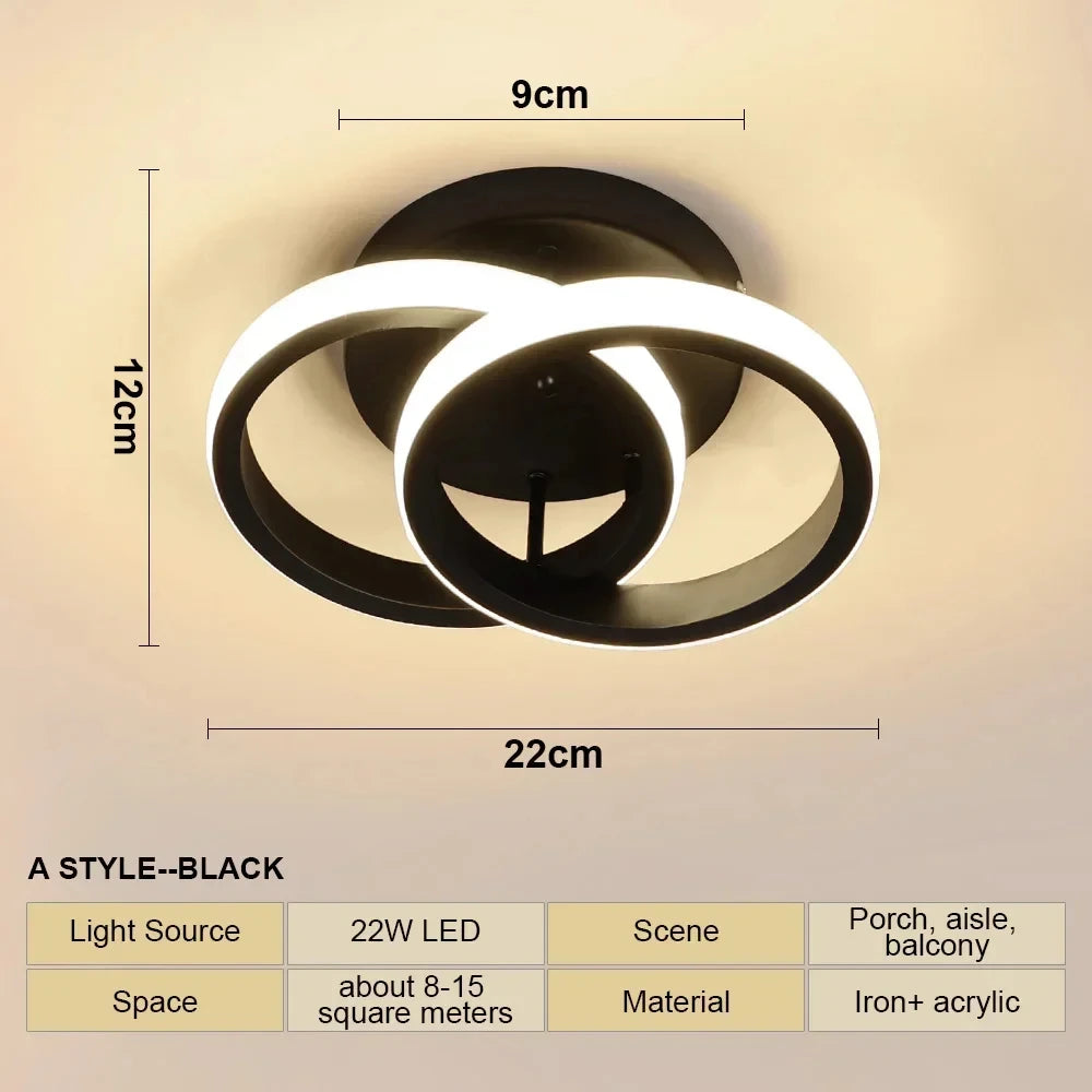 LED Aisle Ceiling Lights Modern Chandelier Three Colors Lamp Minimalist Lamps For Bedroom Light Surface Installation ...