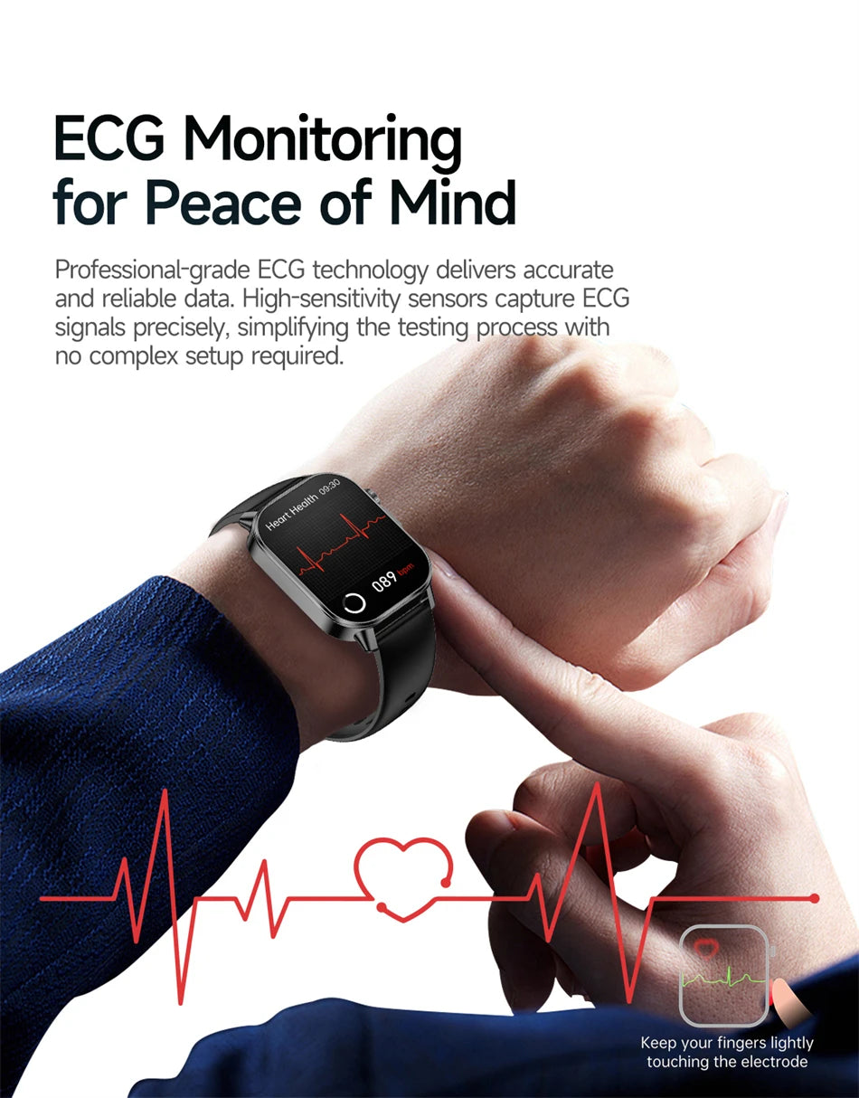 2026 Original Women Health Accurate Diagnosis Smart Watch ECG+HRV BP Blood Oxygen Uric Acid Heart Rate Bluetooth Call Smartwatch