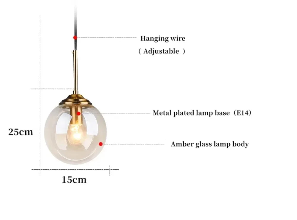 Modern Luxury Metal Chandelier Nordic Creative LED Glass Pendant Lamp Living Room Dining Room Bedside Simple Small Hanging Lamp