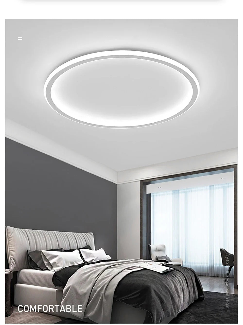 Nordic Minimalist LED Ceiling Light For Bedroom Living Room Aisle Study Room Balcony Circular Remote Control Lighting Chandelier