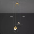 Nordic Glass Ball LED Chandelier Lighting Bedroom Bedside Hanging Pendant Lamp Modern Interior Home Decor Lights