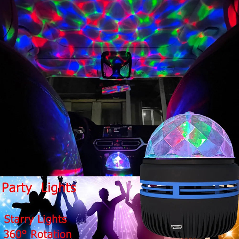 LED Starry Sky Lights Bedroom NightLights 5V USB Decoration Atmosphere Projector Lamp 360° Rotating For Weddings Christmas