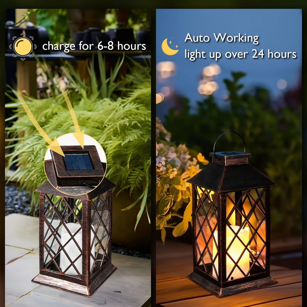 1 PC Solar Lantern Candle Lamp Outdoor Waterproof LED Lights for Garden Decorative Lighting Pathway Lighting