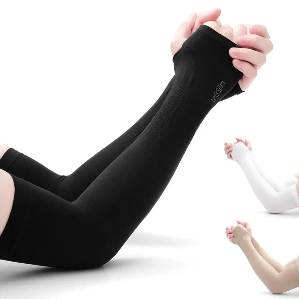 Cooling Protective Arm Sleeves with UV Shield for Men and Women - Arm Sleeve Holders for Sun Protection