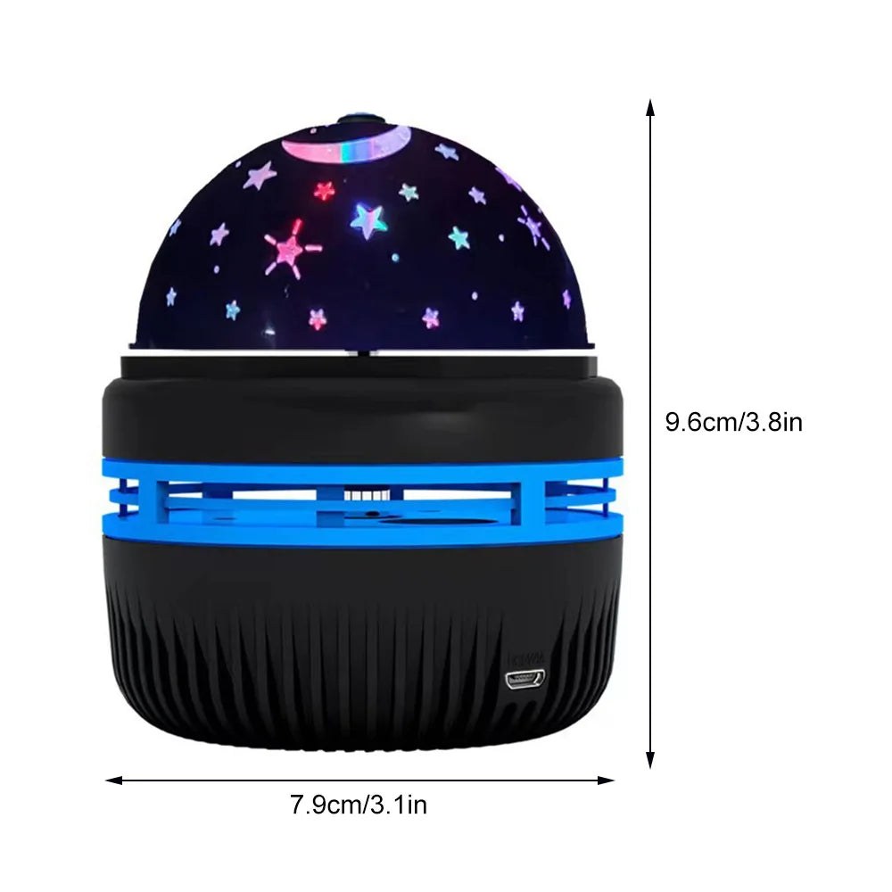 LED Starry Sky Lights Bedroom NightLights 5V USB Decoration Atmosphere Projector Lamp 360° Rotating For Weddings Christmas