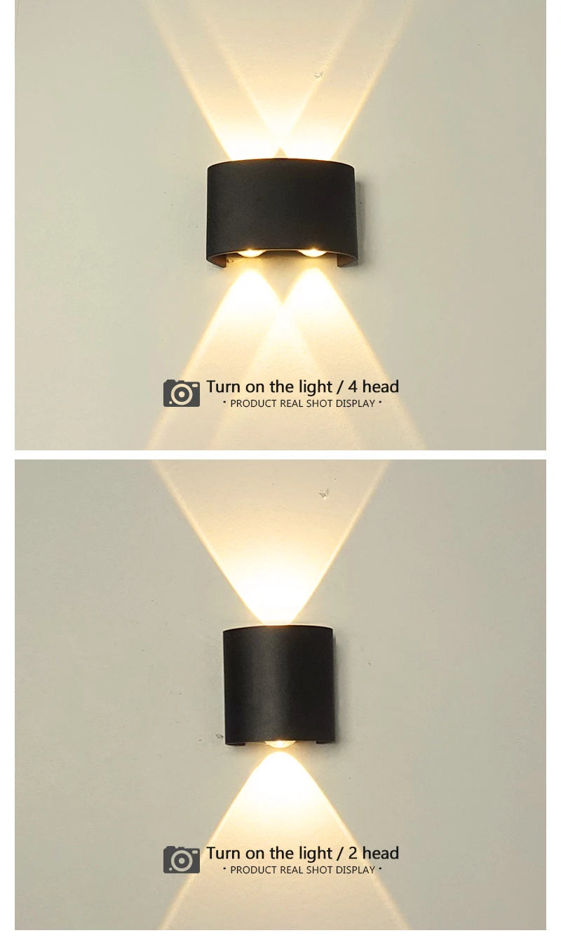 LED Up and Down Illuminated Wall Light Waterproof Interior Wall Light Bedroom Living Room Corrido...