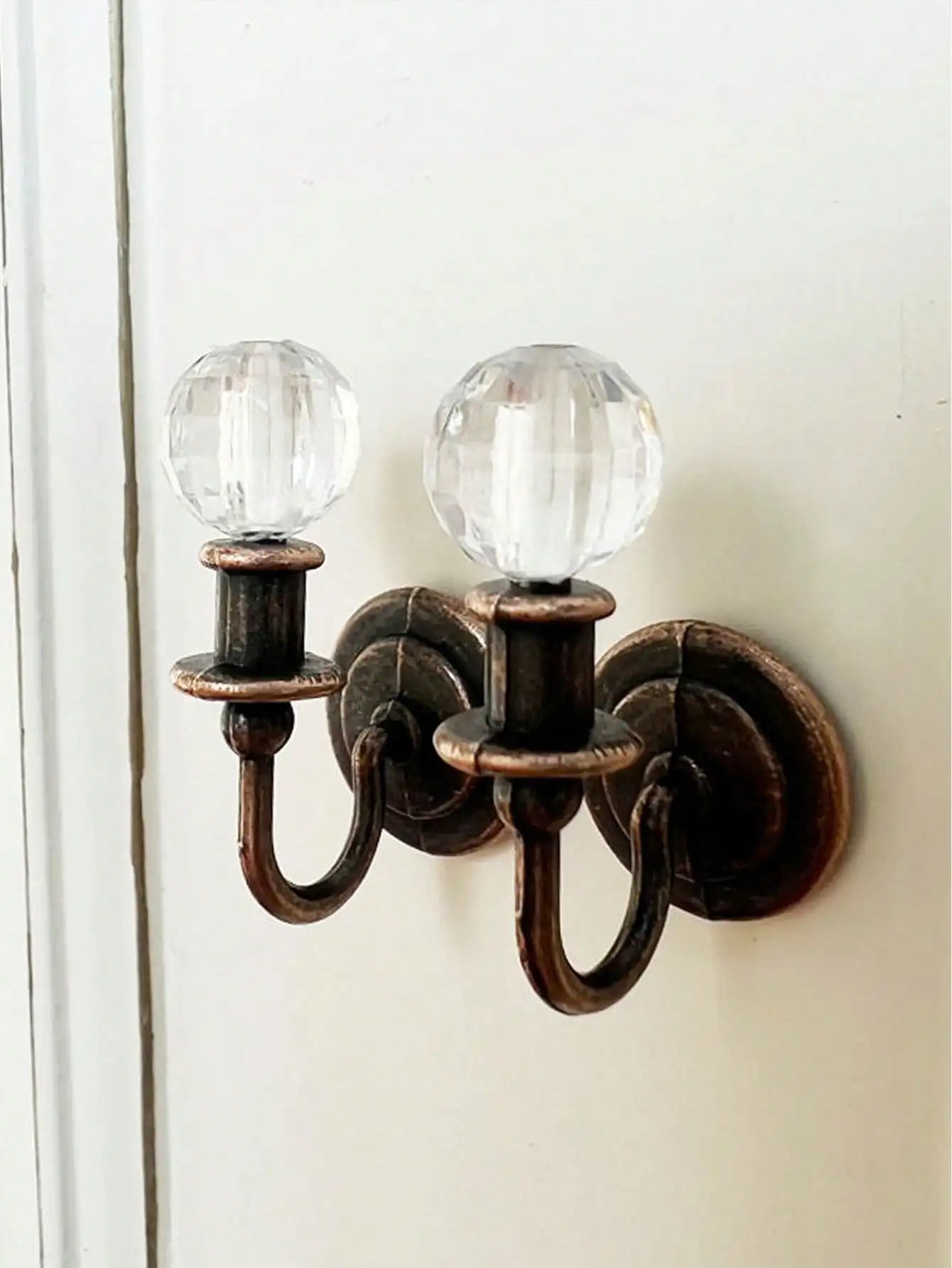 Dollhouse Mini Crystal Lighting 1:12, Metal Chandelier & Wall Sconces, Living/Bedroom/Kitchen Decor, Fit All Festive ...