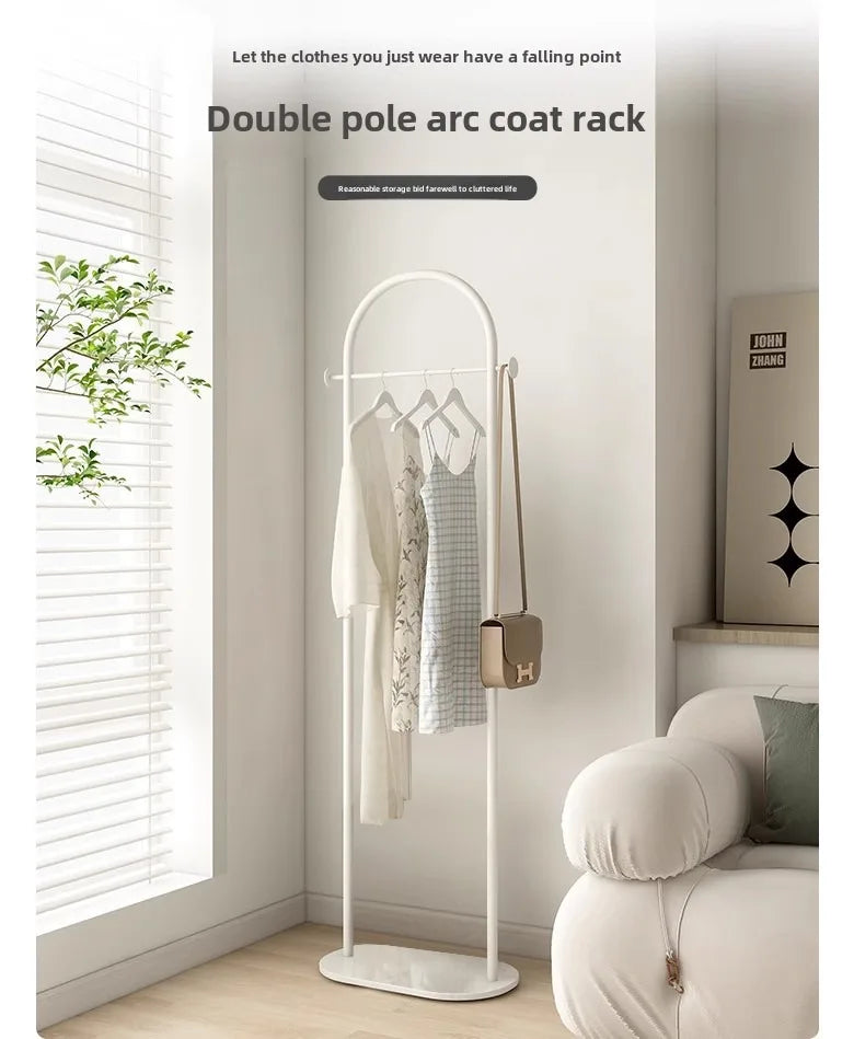 Floor-Standing Clothes Rack for Bedroom, Space-Saving Modern Minimalist Home Use Clothes Rack for Living Room, Indoor Coat Rack