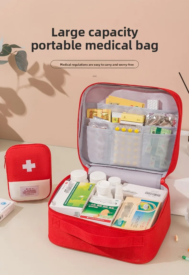 Portable First Aid Kit Essential for Business Trips Outdoor Adventures Home Emergency Storage Compact Travel Health Care Supplie