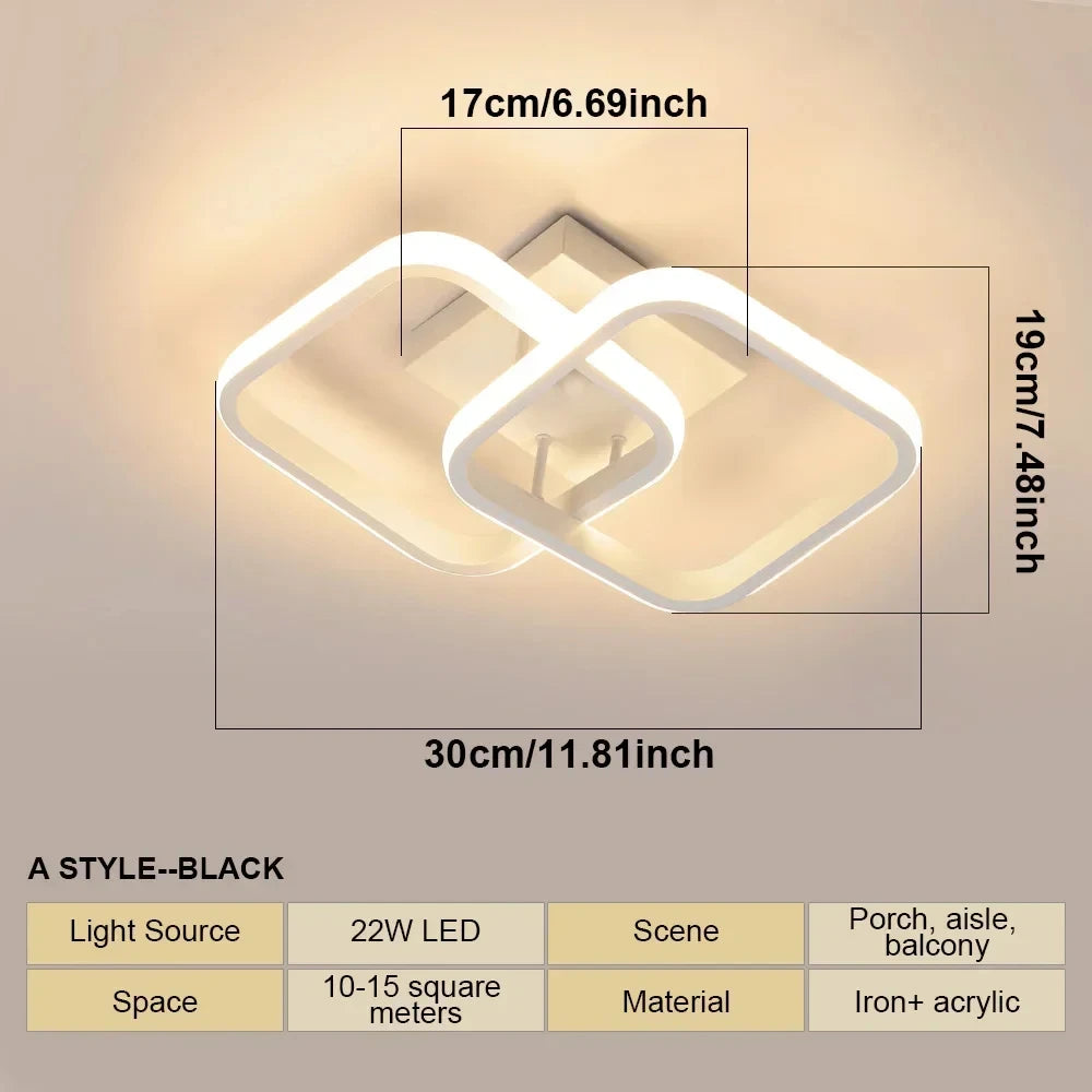 LED Aisle Ceiling Lights Modern Chandelier Three Colors Lamp Minimalist Lamps For Bedroom Light Surface Installation ...