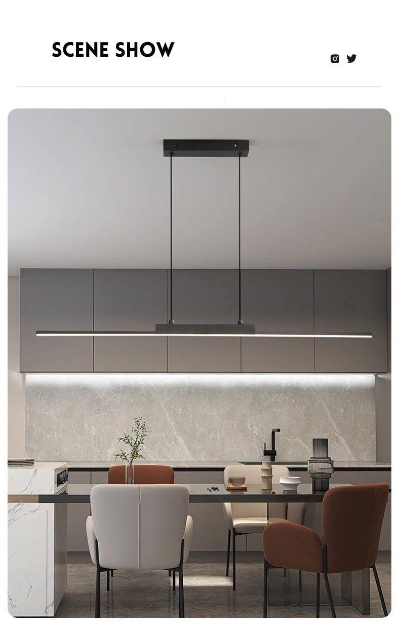 Pendant Light Modern Simple Dining Room Light For Wall Kitchen Long Chandelier Living Room Pendant Lamp Home Decoration Lighting