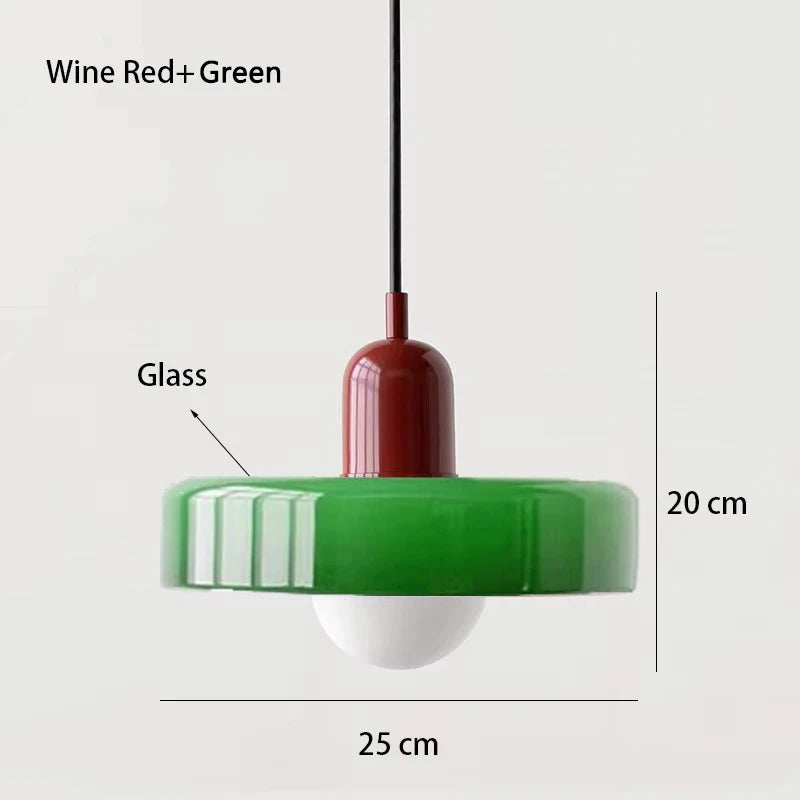 Nordic Retro E27 Colorful Ceiling Chandelier Orange Glass Pendant Lamp for Home Decor Dining Room Cafe Bar Counter Li...