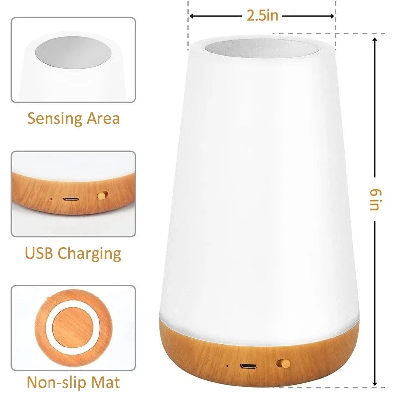 Night Light RGB 13 Color Changing Remote Control Touch Dimmable Lamp Portable Table Bedside Lamps...