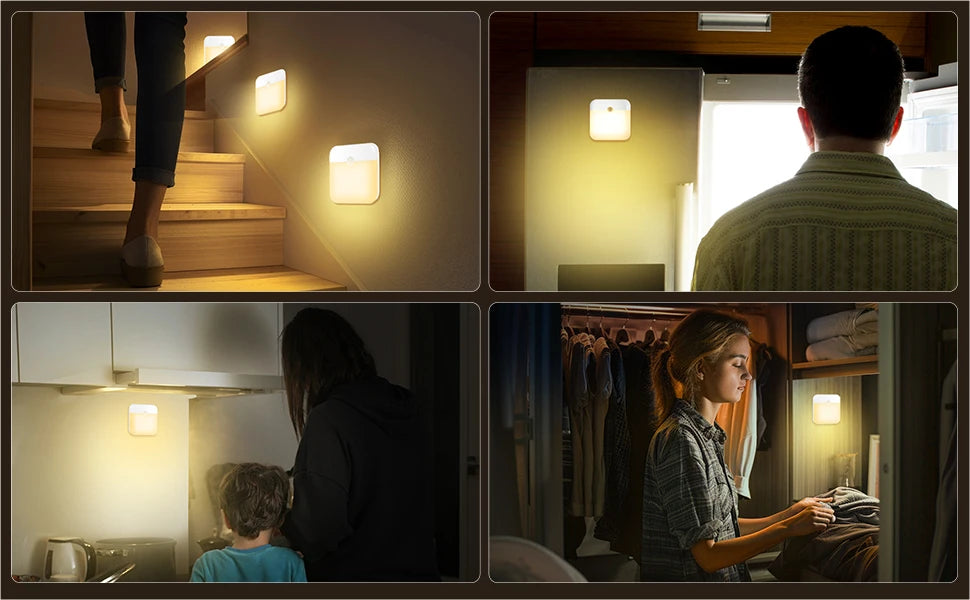 LED Induction Night Light, Wireless USB Charging Human Body Induction Wall Light Bedroom Corridor...