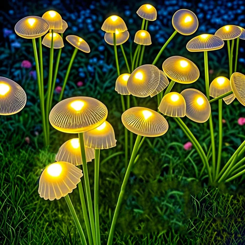 Solar Garden Lights Dual Mode LED Solar Mushroom Lights Waterproof Decor Yard Patio Pathway Jelly...