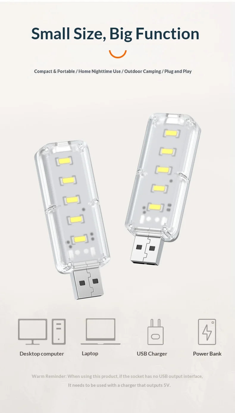 10LEDs USB Touch Dimming Night Light 5V Portable 3000K/6500K Bulb for Bedroom Study PC Laptop Mob...
