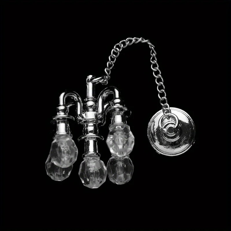 1:12 Scale Vintage Chandelier Mini Furniture Toy Playing House Miniature Dollhouse Ornament Ceiling Lamp Model Doll Accessories