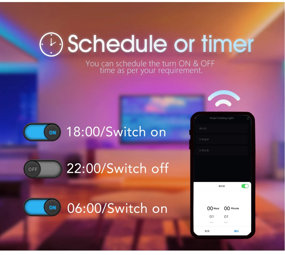 30W 36W Smart LED Ceiling Light RGB Dimming APP TUYA Remote Control Timing Indoor Home Decor Blue...