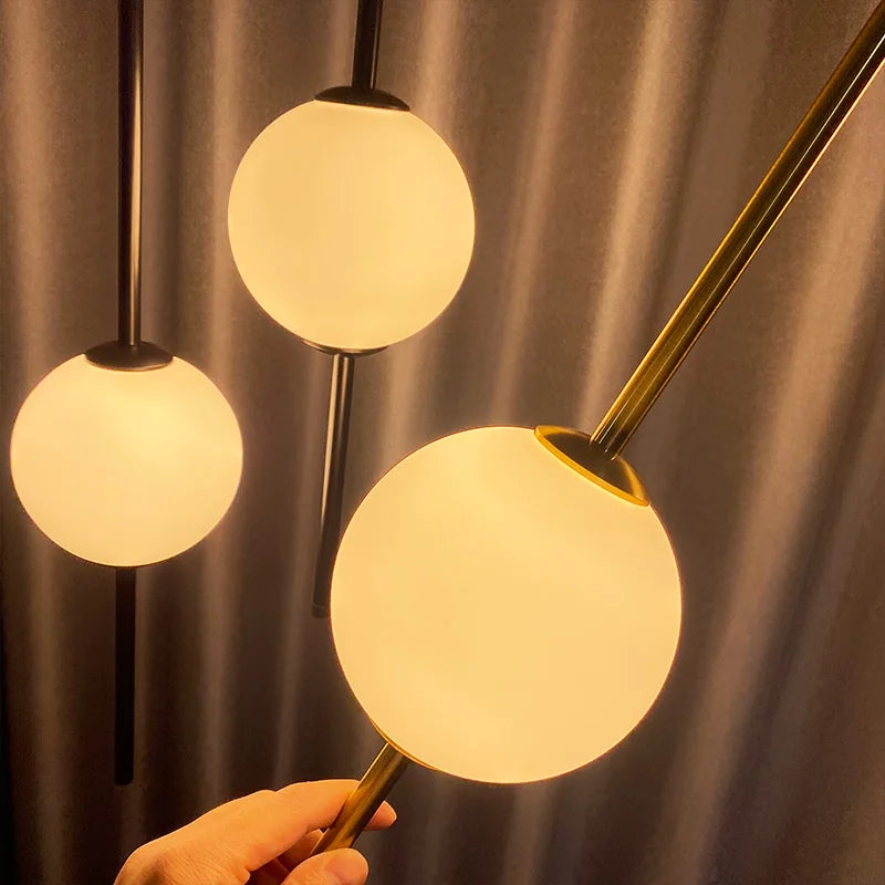 Nordic Simple Glass Ball Pendant Lights Dining Room Bedroom Decor Hanging Lamp Restaurant Bar Suspension Chandeliers Lighting