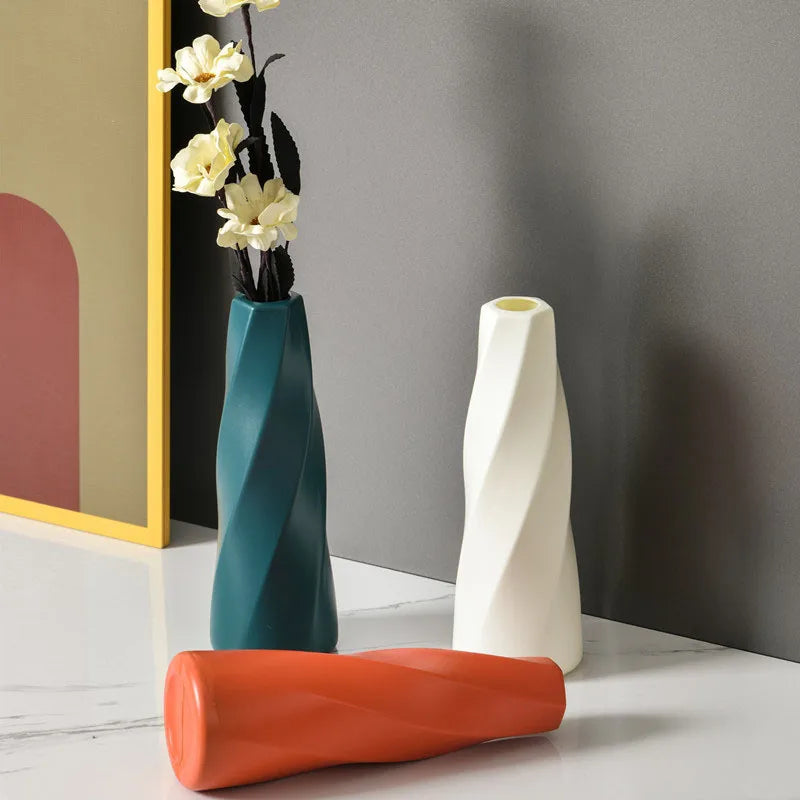 Simple Vase Decoration Living Room Flower Arrangement Vase Dining Table Light Luxury Style Vase Home Dried Flower Storage Bottle