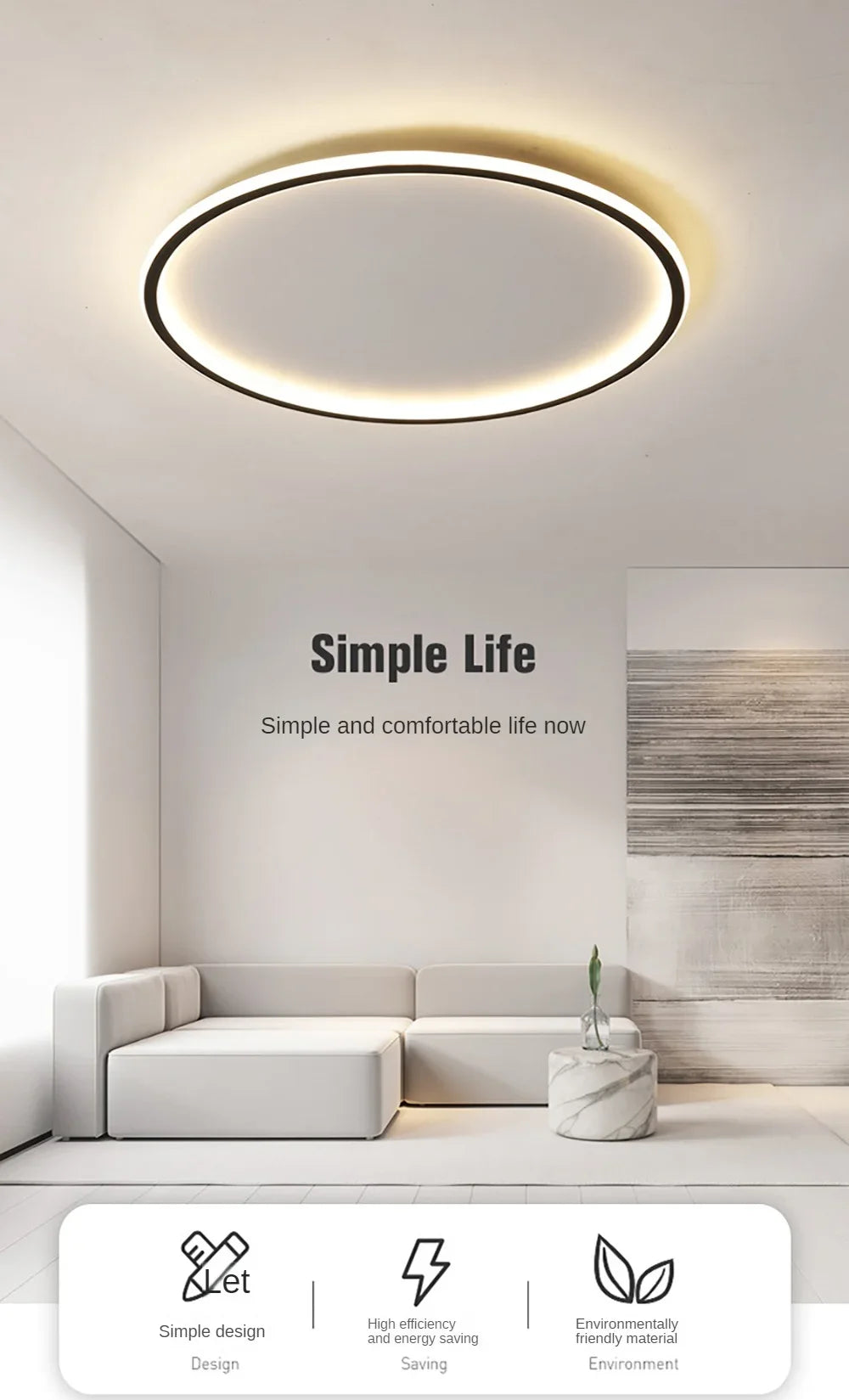 Nordic Minimalist LED Ceiling Light For Bedroom Living Room Aisle Study Room Balcony Circular Remote Control Lighting Chandelier