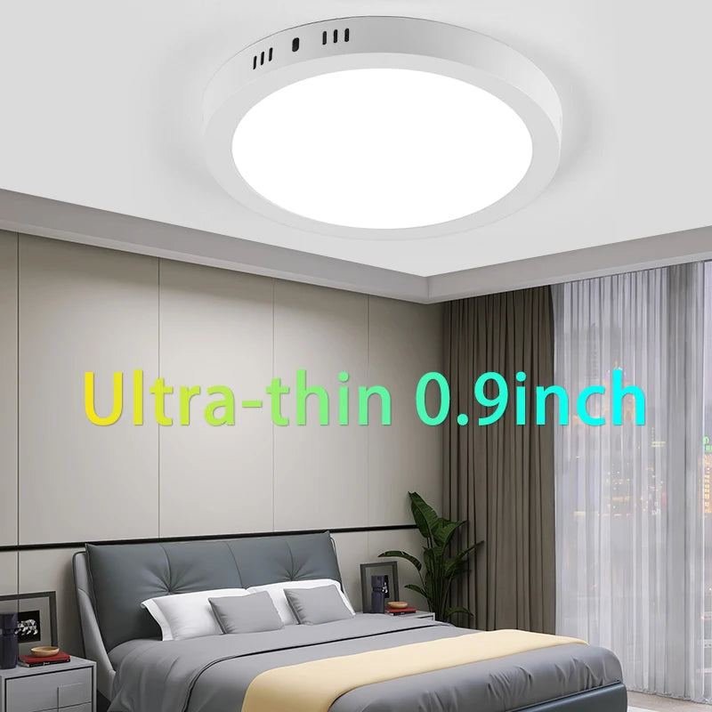 Led Ceiling Lights Fixture 110V 220V Ultra Thin Panel Lamp Led Chandelier Indoor Lightfor Living Room Bedroom Round Ceiling Lamp